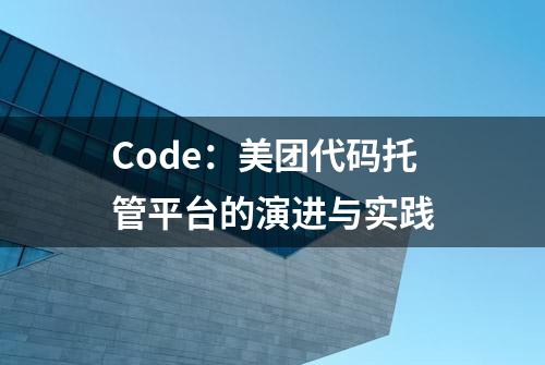 Code：美团代码托管平台的演进与实践