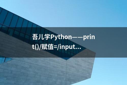 吾儿学Python——print()/赋值=/input()/int()