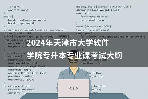 2024年天津市大学软件学院专升本专业课考试大纲