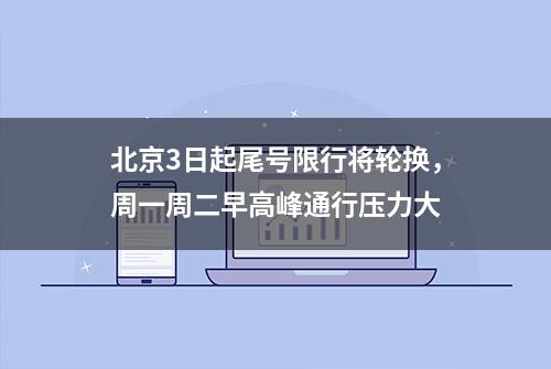 北京3日起尾号限行将轮换，周一周二早高峰通行压力大