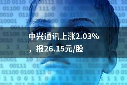 中兴通讯上涨2.03%，报26.15元/股