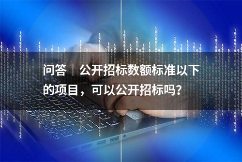 问答｜公开招标数额标准以下的项目，可以公开招标吗？