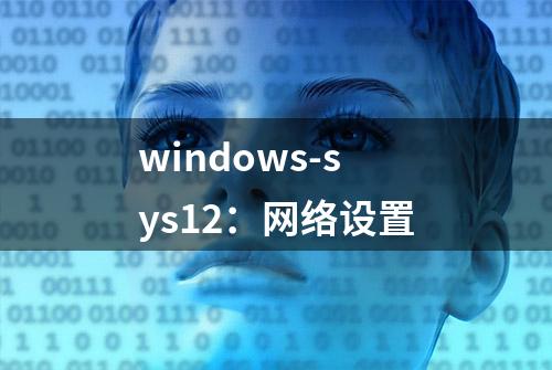 windows-sys12：网络设置