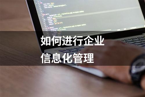 如何进行企业信息化管理