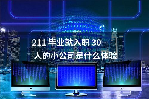 211 毕业就入职 30 人的小公司是什么体验