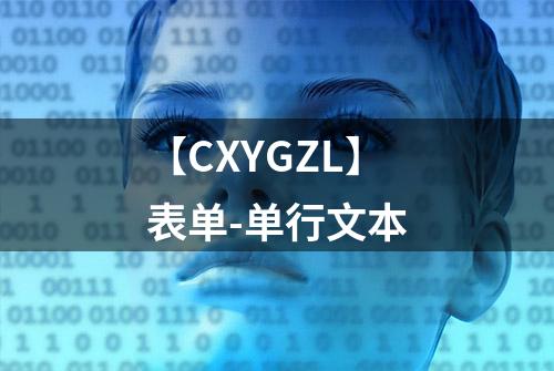 【CXYGZL】表单-单行文本