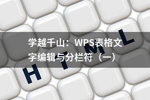 学越千山：WPS表格文字编辑与分栏符（一）