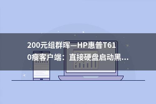 200元组群晖—HP惠普T610瘦客户端：直接硬盘启动黑群晖