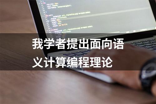 我学者提出面向语义计算编程理论