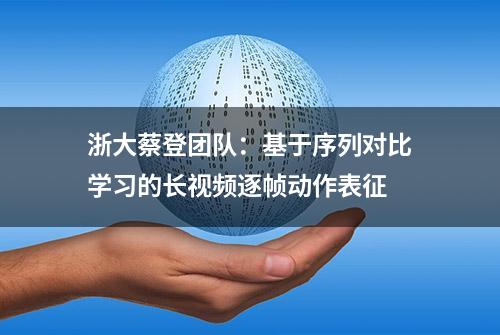 浙大蔡登团队：基于序列对比学习的长视频逐帧动作表征