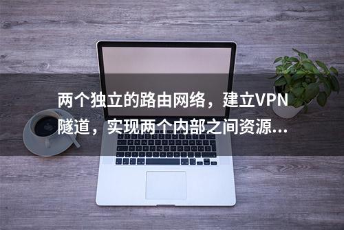 两个独立的路由网络，建立VPN隧道，实现两个内部之间资源互访