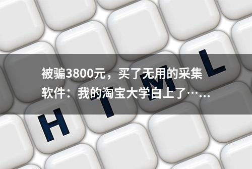 被骗3800元，买了无用的采集软件：我的淘宝大学白上了……