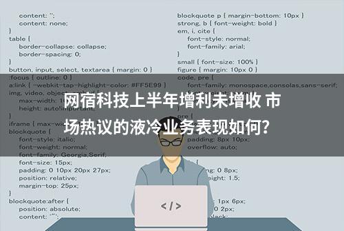 网宿科技上半年增利未增收 市场热议的液冷业务表现如何？