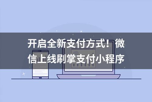 开启全新支付方式！微信上线刷掌支付小程序