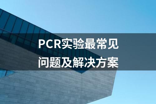 PCR实验最常见问题及解决方案