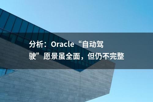 分析：Oracle“自动驾驶”愿景虽全面，但仍不完整