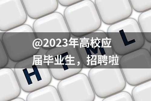 @2023年高校应届毕业生，招聘啦