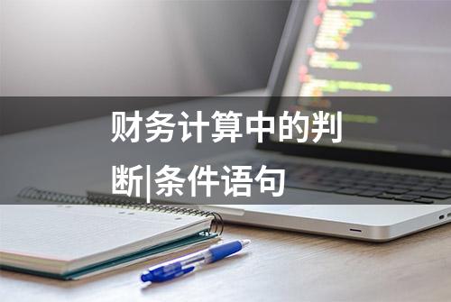 财务计算中的判断|条件语句