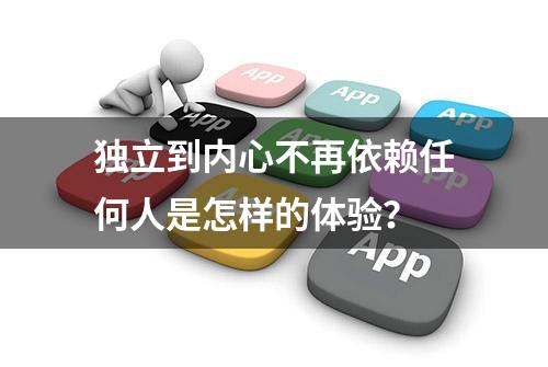 独立到内心不再依赖任何人是怎样的体验？