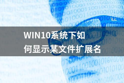 WIN10系统下如何显示某文件扩展名