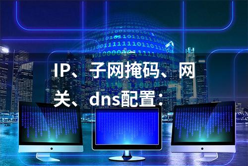 IP、子网掩码、网关、dns配置：