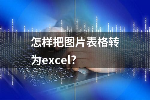 怎样把图片表格转为excel?