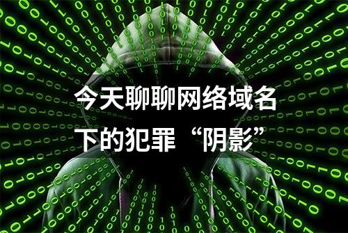 今天聊聊网络域名下的犯罪“阴影”