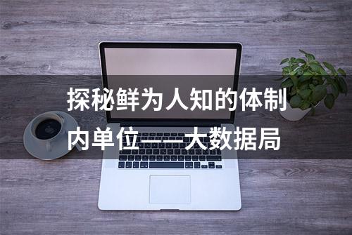 探秘鲜为人知的体制内单位——大数据局