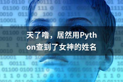 天了噜，居然用Python查到了女神的姓名