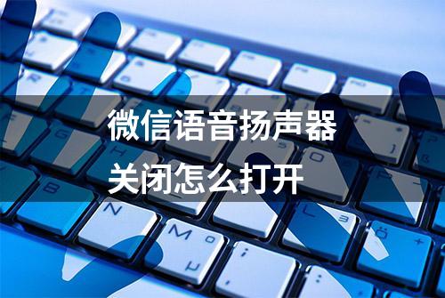 微信语音扬声器关闭怎么打开