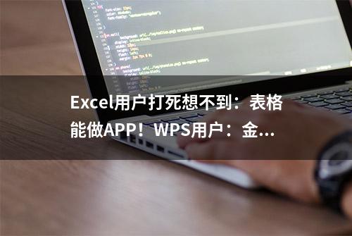 Excel用户打死想不到：表格能做APP！WPS用户：金山系出品就是牛