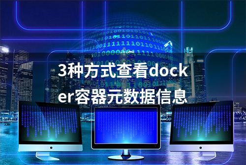 3种方式查看docker容器元数据信息