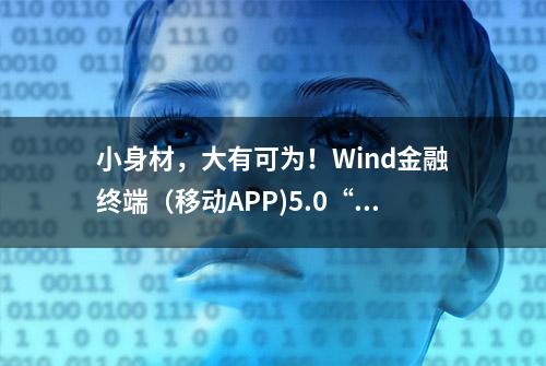 小身材，大有可为！Wind金融终端（移动APP)5.0“泰山版” 震撼发布