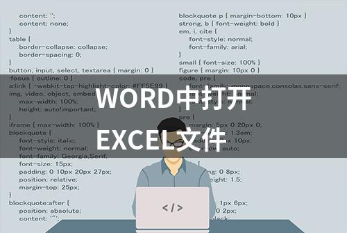 WORD中打开EXCEL文件