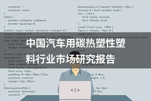 中国汽车用碳热塑性塑料行业市场研究报告