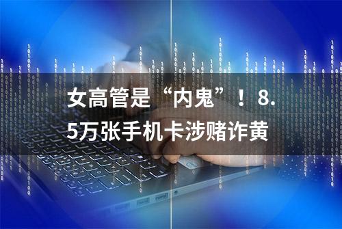 女高管是“内鬼”！8.5万张手机卡涉赌诈黄