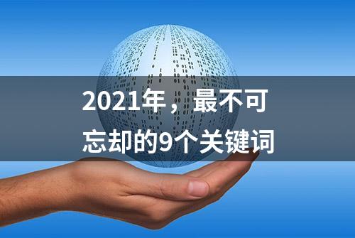 2021年，最不可忘却的9个关键词