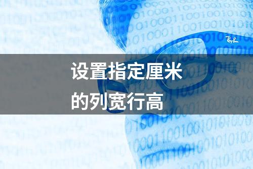 设置指定厘米的列宽行高