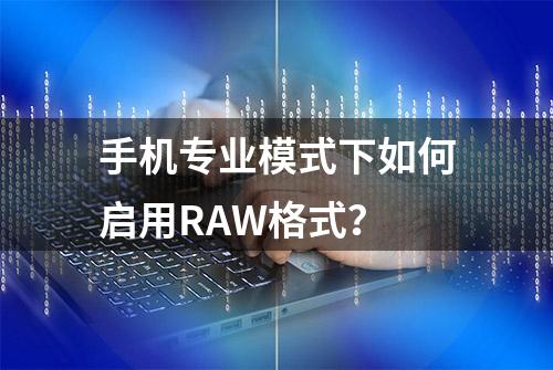 手机专业模式下如何启用RAW格式？