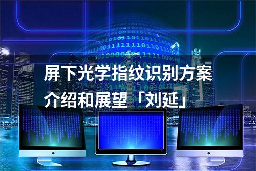 屏下光学指纹识别方案介绍和展望「刘延」