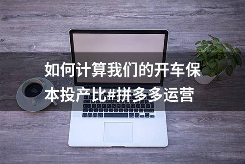 如何计算我们的开车保本投产比#拼多多运营