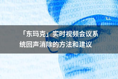 「东玛克」实时视频会议系统回声消除的方法和建议