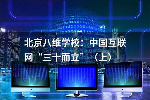 北京八维学校：中国互联网“三十而立”（上）