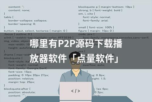 哪里有P2P源码下载播放器软件「点量软件」