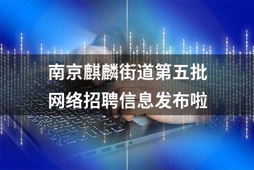 南京麒麟街道第五批网络招聘信息发布啦