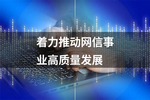 着力推动网信事业高质量发展