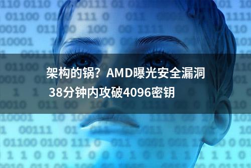 架构的锅？AMD曝光安全漏洞 38分钟内攻破4096密钥