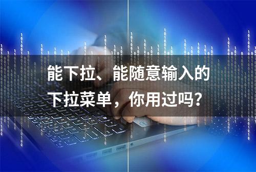 能下拉、能随意输入的下拉菜单，你用过吗？