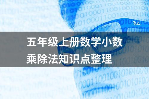 五年级上册数学小数乘除法知识点整理