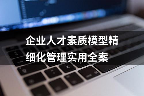 企业人才素质模型精细化管理实用全案